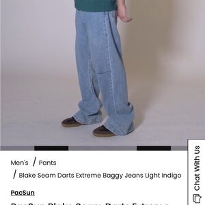 PacSun Men's Light Indigo Baggy Jeans